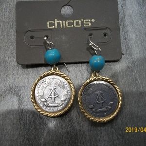 Chico's Isabella Drop coin earrings NWT
